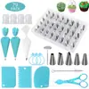 Bico de Confeitar para Decoração de Bolo Conjunto Multiplo Caixa Plástica Conjunto de 72 Peças 83 Ferramentas de Decoração com Bico para Glacê de Bolo