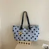 Bolsa de Lona con Lunares Estilo Coreano para Mujer 2026 Nueva Moda Versátil Gran Capacidad Bolsa de Viaje Bolso de Mano Bolso de Hombro