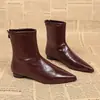 Botas de Tacón Grueso de Moda Punta Fina Estilo Coreano para Mujer Nuevas Versátiles Dropshipping Temperamento Adelgazantes Botines Cortos En Stock Aumentan la Altura