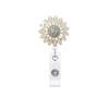 Color metal dorado girasol taladro hebilla telescópica hebilla hebilla giratoria strass hebilla de fácil extracción Clip para insignia