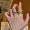 Anel de Metal Estilo Vintage Cool com Turquesa Sintética e Contas Artesanais, Alto Valor Estético, Anel Aberto Ajustável, Anel de Dedo Indicador da Moda Tendência para Mulheres