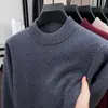 Otoño e invierno transfronterizo nuevo tejido de punto 100% lana de oveja, engrosado y cálido, venta directa del fabricante, suéteres de lana para hombre al por mayor