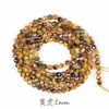 7A Ojo de Tigre Amarillo Natural Redondo Facetado Cuentas DIV Pulsera Semi-terminada Pulsera Cuentas Accesorios Venta Directa de Fábrica