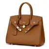 Bolso Grande de Cuero Genuino de Primera Capa Rojo Qiandian Portátil Bolso de Cuero Genuino para Mujer Bolso de Mano de Gran Capacidad Elegante Bolso Platinum con Textura de Grano