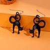 Joias de Halloween divertidas com personalidade de animal, brincos de gancho com orelhas de gato preto fofas de desenho animado, novos da Amazon para o exterior