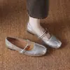 2026 Nuevos Zapatos Individuales Retro de Piel Suave para Mujer Primavera y Otoño Mary Janes con Tira Única de Perlas Suela Plana Zapatos Cómodos Versátiles