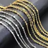 Oro Real de 18K Acero de Titanio Cadena Fina de 1.5 mm con Cuentas Pequeñas Cadena Cruzada Collar Pulsera Ropa Juguete Accesorios Materiales