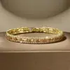 Pulsera de Cobre y Circonita Más Vendida Transfronteriza de Temu, Pulsera Tennis Geométrica Cuadrada de Dos Filas, Joyería de Nicho Elegante y Versátil