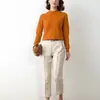 Suéter de Cachemir de Cuello Alto Medio Tipo Tabla Grande para Mujer, Nuevo Suéter Holgado de Otoño e Invierno, Jersey de Punto de Imitación Lana de Talla Grande