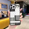 Capa de Vidro Color Blocking Estilo Ins Adequada para iPhone 17 Pro Max, Capa de Celular Colorida da Moda Cobertura Total para Apple 16