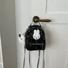 Mochila de estilo coreano con estampado de lunares, conejo y estrellas en bloques de color para estudiantes, bolsa escolar de gran capacidad, mochila linda y elegante para niñas
