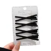 Horquilla negra esmerilada sencilla con clip lateral para flequillo, nueva horquilla con clip de pico de pato para cabello roto sin costuras, accesorios para el cabello