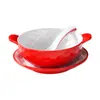 Vajilla de Melamina Xiangyuan Azucarera Recipiente para Postres Celebridad de Internet Comercial Porcelana de Imitación Helado Creativo Set de Tazones Pequeños con Doble Asa