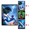 League of Legends Animación 3D Póster Estéreo Pintura con Gradiente de Rejilla Spider-man Iron Man Póster de Animación Rejilla de Ojo Desnudo