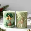 Vela Perfumada Cilíndrica em Relevo de Natal Molde de Silicone DIY Soldado Quebra-Nozes Cilindro Velas de Lembrança