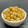 Contas de Semente de Abóbora de Seda Dourada Natural, Contas Soltas Finamente Esculpidas, Contas Espaçadoras para Pulseira DIY, Contas de Jade com Borda de Melão Atacado