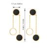 Pendientes de acero inoxidable de cuerpo entero de moda coreana con borlas largas, redondos, geométricos y huecos, de gran sentido, en stock, venta al por mayor