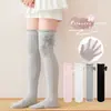 Meias tubulares novas para meninas primavera e verão algodão penteado meias com laço meias de renda princesa meias anti-mosquito meias de bebê