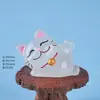 Enfeite de Gato da Sorte Luminoso Tendência em Resina, Decoração Fofa para Mesa de Escritório, Presente para Alívio do Estresse, Estatueta para Casa