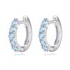 Aretes de Plata Esterlina S925 de Lujo Ligero para Mujer, Incrustados con Piedras de Cristal Natural, Aretes Nicho para Mujer, Popular en Xiaohongshu Transfronterizo