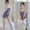 Nuevo Oshilin Lencería Sexy Pijama de Tirantes de Seda de Hielo Vestido Sexy sin Espalda Tentación Cadera Traje de Secretaria