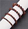 Pulsera de Piedra Ojo de Tigre Rojo Piedra de Madera Ladrillo Piedra Ojo de Tigre Rojo Joya de Buda Pulsera de Cuentas Ojo de Tigre Rojo Vive Transfronterizo