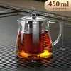 Bule de vidro separação de água e chá alta temperatura e resistente ao calor filtro bule de flores aquecimento em fogão cerâmico elétrico conjunto de chá kung fu