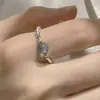 Anillo Minimalista de Gama Alta con Nudo de Bambú y Piedra Lunar, Diseño de Nicho, Lujo Ligero, Versátil y Estilo Fresco, Anillo Abierto