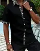Camisa Xadrez Retrô Americana de Manga Curta Chegada Nova de Verão Camisa Color Block Masculina Toque de Alta Qualidade Casual Sem Ferro Camisa Masculina