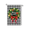 Nueva bandera de jardín navideña transfronteriza para patio exterior, decoración de tela colgante temática de vacaciones de dibujos animados, bandera de arreglo de escena
