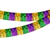 Decoração de Carnaval Transfronteiriça Cortina de Porta de Seda de Chuva Layout de Festa de Feriado Saia de Mesa de Seda de Chuva Verde Roxo Dourado Banner Decorativo Listrado Colorido