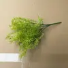 Planta Artificial Planta Verde Maceta Hojas Decorativas Pared de Plantas Arreglo Floral Accesorios Ramo de 7 Horquillas Hoja de Tortuga Hoja de Rábano Verde