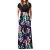 Vestido Estampado Popular de Manga Corta de Aliexpress Amazon 2022, Falda Larga, Colores Populares, 22 Yuanes en Stock, 12 Colores
