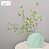 Nueva Flor Artificial Falsa de Fruta de Begonia Estilo Chino Madera Lacada Adorno para Mesa de Comedor de Sala de Estar en Casa Arreglo Floral Decorativo con Ramas y Hojas Secas