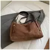 Bolso de Mano Casual de Moda para Mujer 2025 Otoño Nuevo Versátil de Alta Calidad Color Sólido Gamuza Bolso de Hombro Cruzado