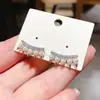 Aretes de Plata Recubiertos con Oro Real de 18K con Aguja de Plata, Perlas Sintéticas de Lujo Ligero, Moda Simple, Nicho Elegante, Pendientes de Gama Alta para Mujer