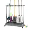 Soporte Móvil para Mopa de Acero Inoxidable, Soporte de Piso para Escoba y Mopa, Almacenamiento de Balcón, Organizador de Herramientas de Limpieza