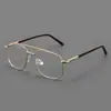 Gafas Retro Estilo Piloto Doble Puente Montura Grande para Hombre Moda Lujo Accesible Montura Dorada para Gafas de Miopía Montura Polygonal Ultraligera