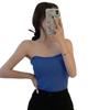 Nuevo Top de Tubo de Verano, Deseo Puro, Chaleco Tejido sin Mangas Dulce y Salado, Estilo Coreano Envolvente de Pecho Color Puro Versátil para Mujer, a la Moda
