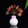 Árvore de Cristal Atacado Cristal Rosa Natural Citrino Cascalho Pequeno Vaso Árvore da Fortuna Decoração de Mesa para Casa Enfeites