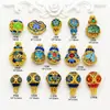 Conector de Três Vias em Forma de Cabaça Esmaltada Cloisonné Preserva Cor Banhado a Ouro 18K Estilo Tibetano com Cabeça de Buda Incrustada Contas de Lótus Acessório de Cristal DIY