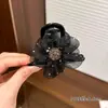Pinza de Pelo de Flor de Malla con Pedrería para Mujer 2025 Nuevo Sentido de Alta Gama Pinza para Cola de Caballo Pinza de Tiburón para la Parte Trasera de la Cabeza Adorno para el Cabello
