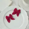 Acessórios de Laço Vermelho Retrô, Acessórios de Joias Artesanais DIY de Tecido Personalizados, Materiais para Decoração de Roupas e Chapéus