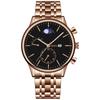GENEVA Relógio Masculino Criativo Sol Lua Estrela Sete Bolas Pulseira de Aço Mostrador Grande Calendário de Negócios Relógio de Quartzo Masculino