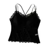 Camisola feminina sexy com strass, renda, seda gelada, costas bonitas, desejo puro, regata, feminina, sem aro, plus size, alta sustentação, respirável, lingerie