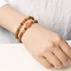 Pulseira Cook Círculo Duplo 6mm com Ágata Vermelha do Sul Gelo-Claro Minimalista Criativo Pulseira de Contas Budistas Joias para Atacado