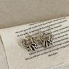 Pendientes Metálicos de Bobinado Irregular para Mujer Vintage Desgastados Únicos Moda para el Trabajo Pendientes Versátiles Pendientes