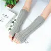 Nuevos Guantes sin Dedos de Punto Retorcido, Mangas de Lana Tejida de Otoño e Invierno, Mangas Largas de Lana Calientes, Cálidos y a Prueba de Frío, Pantalla Táctil