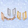 Pendientes geométricos rectangulares de acero inoxidable color oro diamante para hombre y mujer pendientes de acero de titanio con ranura rectangular