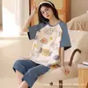 Camisón de Algodón de Manga Corta para Mujer, Vestido Delgado de Verano, Nuevo Estilo 2025, Conjunto Holgado de Maternidad, Pijama, Ropa de Casa